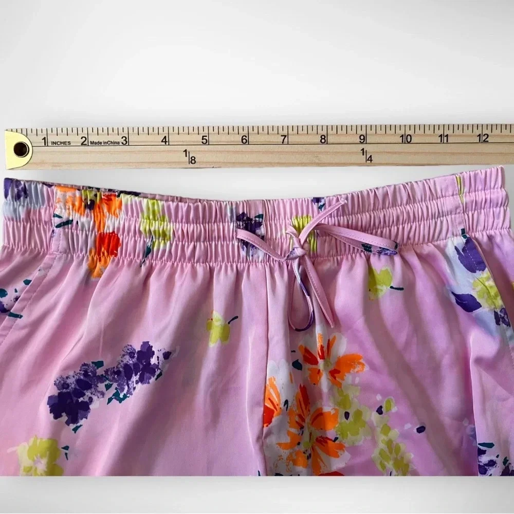 SAVAGE X FENTY Women's Pink Satin Floral Pajama Pants Size XS‎ | EUC